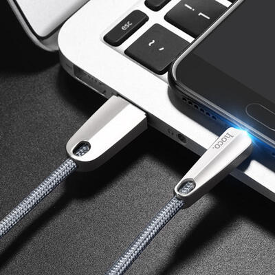 

HOCO U35 Auto Disconnect Micro USB Cable LED Light Fast Charging Data Sync Micro USB Cable For Samsung Xiaomi Huawei-1m