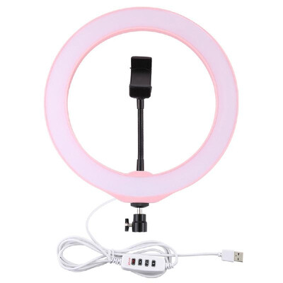 

PULUZ 10" Dimmable LEDs Ring Light 3 Lighting Modes Brightness Adjustable for Live Streaming Selfie Photography Video Shooting wit