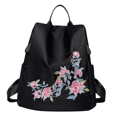 

Tailored Fashion Ladies Oxford Waterproof Embroidered Large Capacity Backpack Handbag