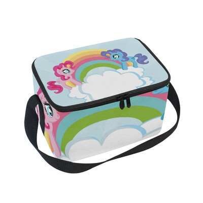 

Lunch Box Insulated Lunch Bag Large Cooler Unicorns And Rainbow Tote Bagfor Kids Men Women