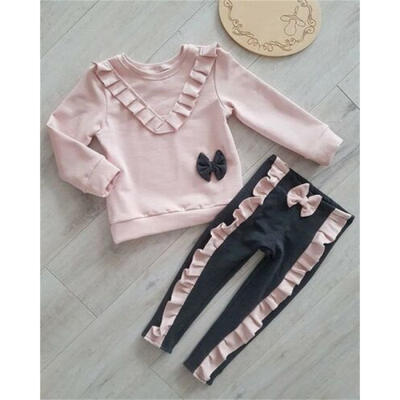 

US Stock Toddler Kids Bab Girl Autumn Outfit Clothes Sweatshirt Pants Trousers