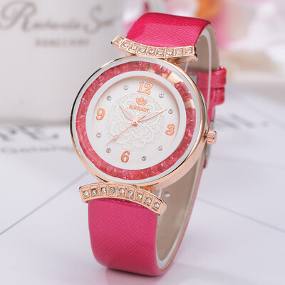 

Women Decoration Christmas Elderly Pattern Leather Band Analog Vogue Quartz Watches Decoration Christmas Weihnachtsdekoration