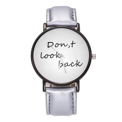 

Pure White Reloj 2018 Fashion Women Quartz Watch DONT LOOK BACK Leather Watches High Quality Clock Wristwatch Feminino