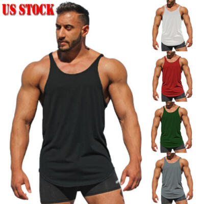 

Mens Gym Sports Singlet Bodybuilding Stringer Fitness Tank Top Muscle Shirt Vest