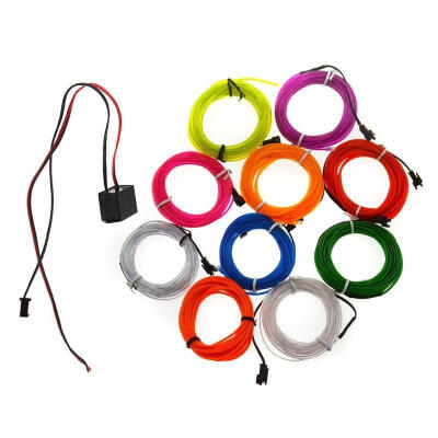 

1-5M 10 Colors Flexible EL Wire Neon Glow Light 12V Controller Hot