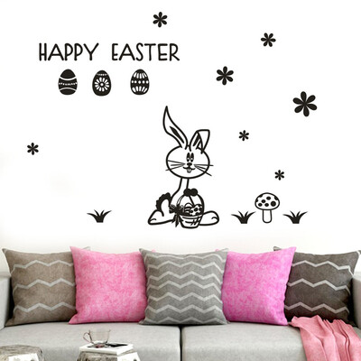

〖Follure〗Happy Easter Rabbit Vinyl Decal Art Wall Sticker DIY Home Room Decor