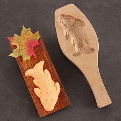 

Toponeto Flower Shapes Handmade Environmental Wooden Mooncake Mold for Ice Making