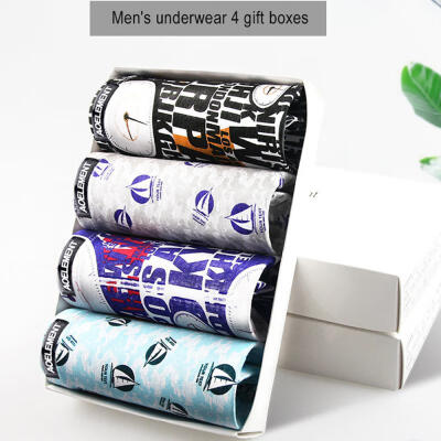 

Mens Sexy Underwear U Convex Breathable Modal Boxers Printed Shorts 4 PCSSet