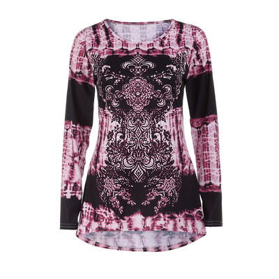 

Nomeni Womens Casual Long Sleeve Blouse O Neck Tops Digital Printed shirt