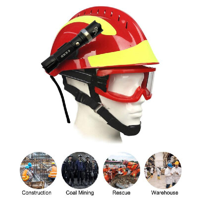 

F2 Emergency Rescue Helmet Fire Fighter Safety Helmets Workplace Fire Protection Hard Hat with Headlamp & Goggles Protective Anti