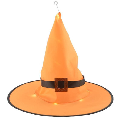 

Portable Lighting Hat Halloween Dress Up Hat Lightweight Decoration Luminous Witch Hat Purple With Buckle