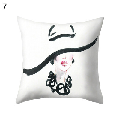 

Women Portrait Pillow Case Cushion Cover Sofa Bed Car Cafe Office Decoration