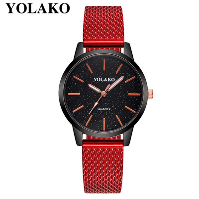 

YOLAKO Quartz Watches Men Women Fashion Watch Elegant Minimalism Casual Leather Clock Ladies Wristwatch relojes mujer 533