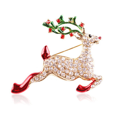 

Christmas Xmas Crystal Brooch Pin Wedding Party Jewelry Gift Novelty Buttons for Women