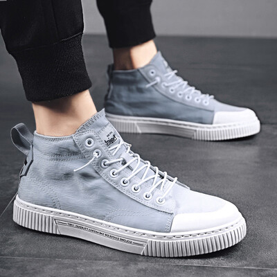 

Summer low-top shoes Korean version of the trend of mens shoes casual wild shoes high to help Xiaobai spirit social gang tide shoes