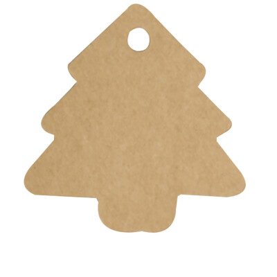 

100pcs Solid Color Label Kraft Paper Blank Hang Tags Christmas Tree Party Favor Notes Gift Card