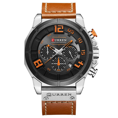 

CURREN Men\s Band Material Type Leather Quartz Dress Watch