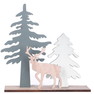 

2020 Christmas Tree Elk Wooden Ornaments Xmas Party Diy Crafts Home Table Decorations