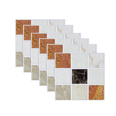 

〖Follure〗6pcs Tile Mosaics Tile Stickers Kitchen Bathroom Personality Anti-Tile Stickers