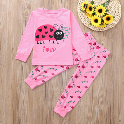 

Toddler Kid Baby Ladybird Print Long Sleeves TopPants Girls Clothes Outfit Sets
