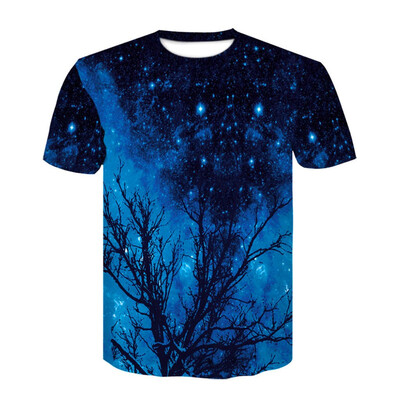 

Toponeto Fashion Mens 3D Printing Creative Round Neck Casual Short Shirts Top Blouse