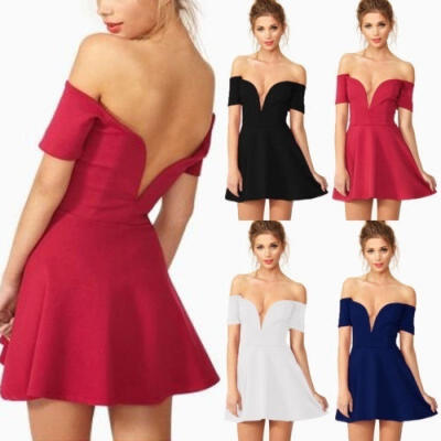 

Women Summer Sleeveless Slim Evening Party Cocktail Short Mini Skater Dress US