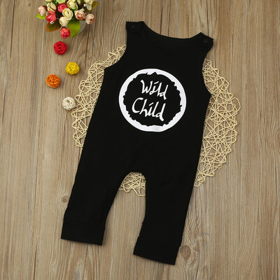 

Baby Girls Boys Infant Letter Sleeveless Clothes Jumpsuit Romper