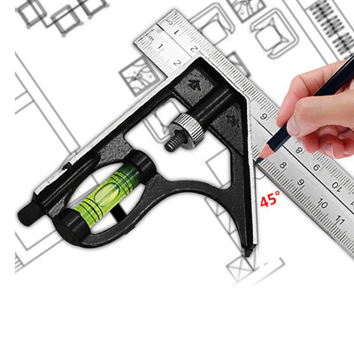 

〖Follure〗300mm Adjustable Engineers Combination Try Square Set Right Angle Ruler