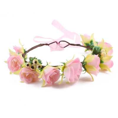 

Flower Headband Kids Elastic Hairband Valentine Wedding Festival Garlands
