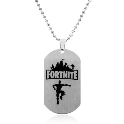 

For-Tnite Stainless Steel Necklace Cool Pendant Fans Favorite Gamer Gifts for Teen Adults