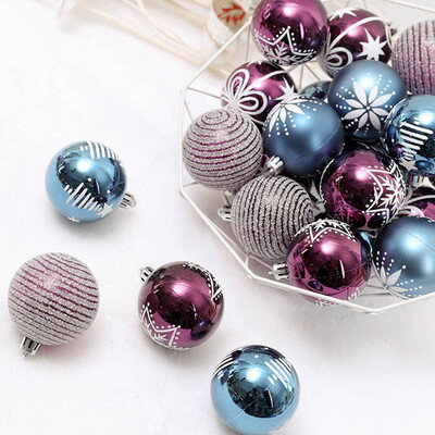 

24\12Pcs New Christmas Balls Party Baubles Xmas Tree Decorations Home Party Ornament Decor 6Cm
