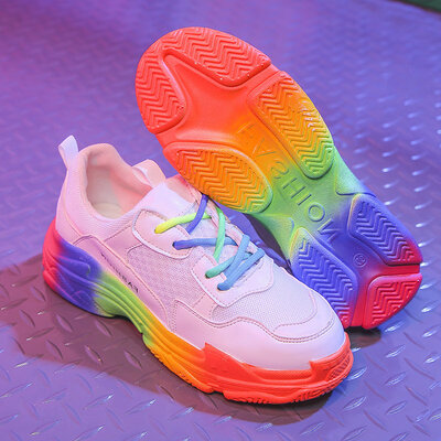 

Autumn sneakers womens autumn shoes Super Firedad Joker autumn rainbow summer ins tide shoes