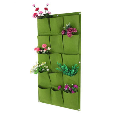 

Greensen 15 Pockets Degradable Vertical Hanging Wall Garden Plant Grow Bag Planter Container