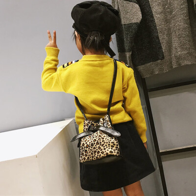 

Tailored Children Plush Leopard Print Shoulder Bag Messenger Crossbody Bag Bucket Bag