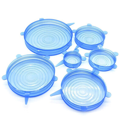

6PC Stretch Lids Sealed Containers Food Storage Covers Bowl New Vintage Latest