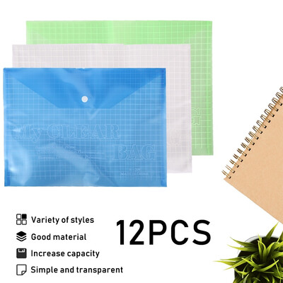 

A4 Plastic Stud Document Wallet Files Folders Filing School Office