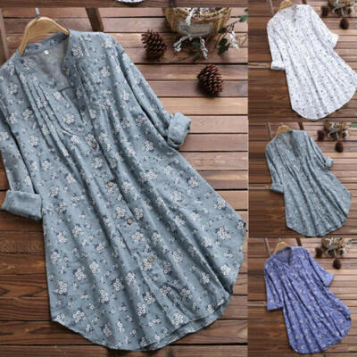 

Womens Summer Striped V Neck Blouses Loose Baggy Tops Tunic T Shirts Plus Size