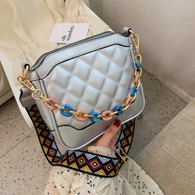 

Korean version of the big bag female new rhombic chain shoulder bag fashion wild broadband Messenger bag