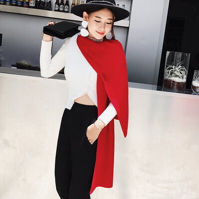 

Korean version of autumn&winter solid color warm cashmere scarf long section ladies wild warm scarf large shawl one generation