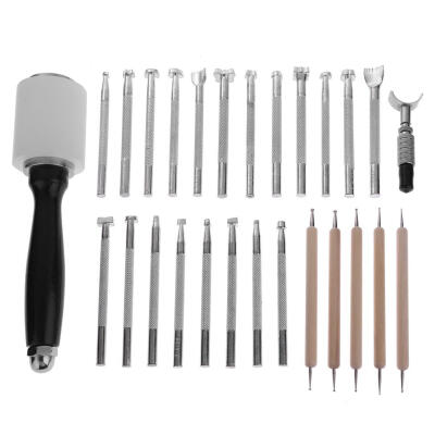 

27pcs Stitching Carving Woodworking Sewing Saddle Groover Leather Craft Kit