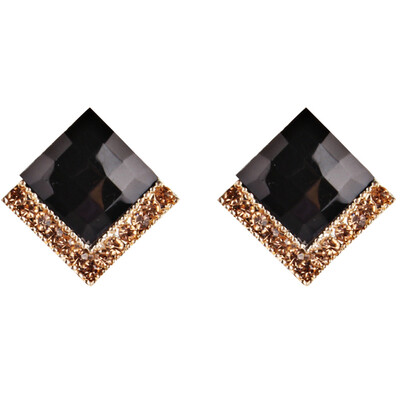 

Women Crystal Rhinestone Multicolor Earrings Elegant Ladies Personality Super Large Stud Earrings