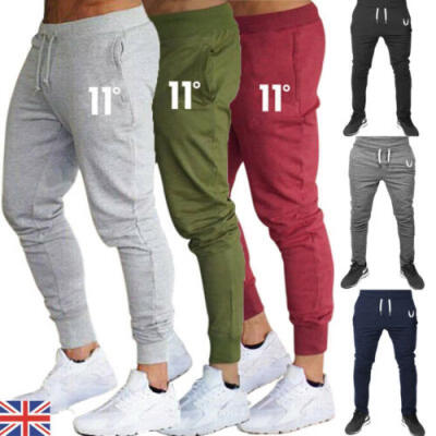 

UK Mens Gym Slim Fit Bottoms Trousers Tracksuit Skinny Joggers Sweat Track Pants