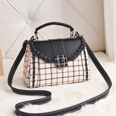 

Plaid fashion wild handbags handbags casual shoulder diagonal cross fairy small square bag