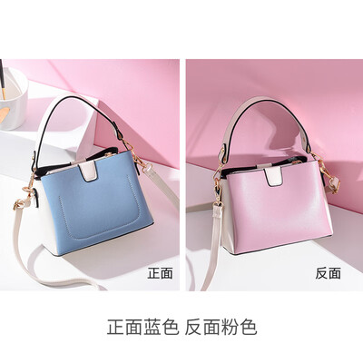 

On the new small bag womens fashion double bread simple bucket bag ins Super Fire Messenger bag handbag