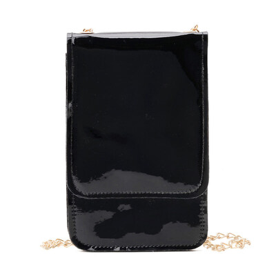 

Women Square Laser Faux Leather Flap Mini Phone Holder Crossbody Shoulder Bag
