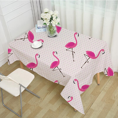 

55 55 inches Square Flamingo Printed Polyester Dining Table Cloth Cover Coffee Table Cloth Tablecloths Home Decoartion