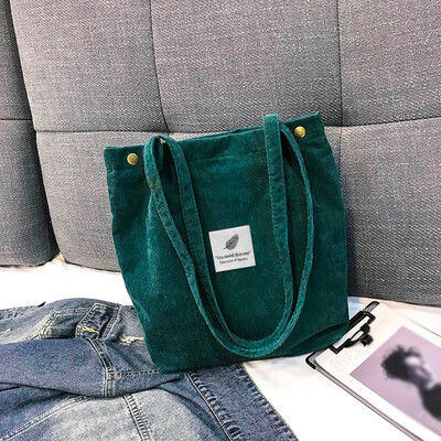 

Tailored Fashion Women Corduroy Pure Color Shoulder Bag Satchel Tote Hand Bag Travel Bag