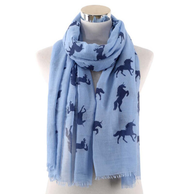 

Women Frayed Unicorn Scarf Animal Print Over sized Soft Shawl Wrap 18070 Cm