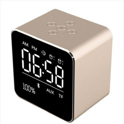 

High Quality Mini Desktop Bluetooth Speaker Portable Wireless With Alarm Clock Microphone Support TF Card For Phone