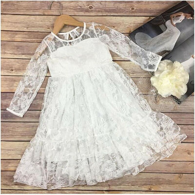 

Toddler Kids Girls Princess Lace Dress Wedding Party Formal Dresses Clothe